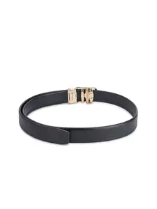 WINSOME DEAL Men Textured Slider Buckle Closure Belt