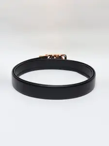 WINSOME DEAL Men Slider Buckle Closure Textured Formal Belt