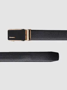 WINSOME DEAL Men Slider Buckle Closure Textured Formal Belt