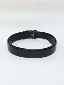 WINSOME DEAL Men Slider Buckle Closure Textured Formal Belt