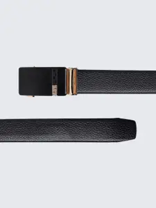 WINSOME DEAL Men Slider Buckle Closure Textured Formal Belt