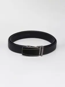 WINSOME DEAL Men Slider Buckle Closure Textured Formal Belt