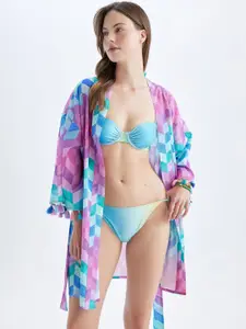 DeFacto Printed Pure Cotton Swimwear Cover Up