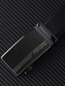 WINSOME DEAL Men Slider Buckle Closure Solid Formal Belt