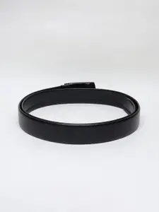 WINSOME DEAL Men Slider Buckle Closure Textured Formal Belt