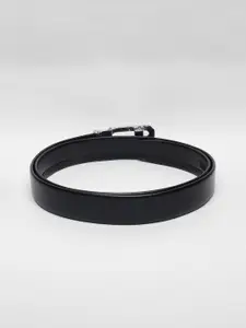 WINSOME DEAL Men Slider Buckle Closure Textured Formal Belt