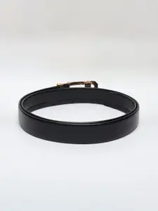 WINSOME DEAL Men Slider Buckle Closure Textured Formal Belt