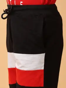 V-Mart Boys Striped Mid-Rise Cotton Sports Shorts