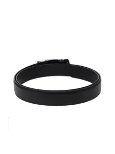 WINSOME DEAL Men Slider Buckle Closure Textured Formal Belt