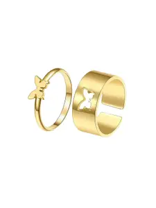 Jewels Galaxy Set Of 2 Gold-Plated Finger Rings