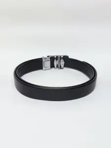 WINSOME DEAL Men Textured Slider Buckle Closure Belt
