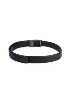 WINSOME DEAL Men Textured Slider Buckle Closure Belt