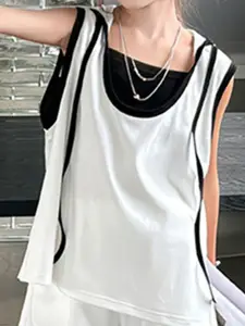 INCLUD Girls Hooded Sleeveless Top with Shorts