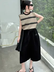 INCLUD Girls Striped Top with Capris