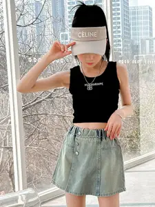 INCLUD Girls Mid-Rise Denim Shorts