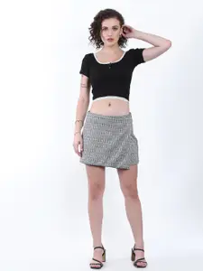 SIGHTBOMB Women Cotton Short Sleeves Crop Top