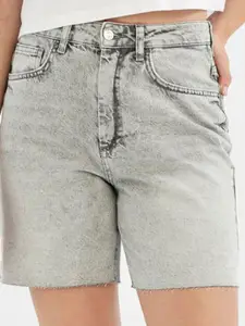 DeFacto Women High-Rise Washed Denim Shorts