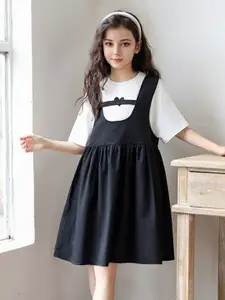 INCLUD Girls Cotton Pinafore Dress