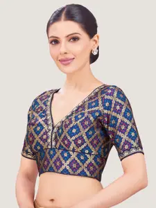 Studio Shringaar Embroidered Short Sleeve Saree Blouse