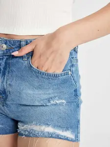 DeFacto Women Washed Denim Shorts Technology