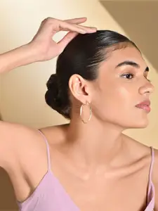 ToniQ Gold-Plated Circular Hoop Earrings