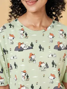 Dreamz by Pantaloons Women Printed T-shirt Nightdress