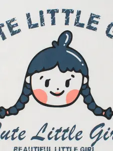 INCLUD Girls Typography Printed Round Neck Cotton T-Shirt