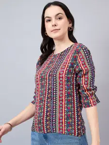 Style Quotient Women Floral Printed Round Neck Top