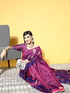 Saree mall Woven Design Zari Ethnic Motifs Dharmavaram Saree