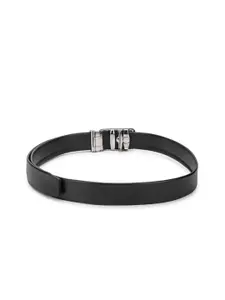 WINSOME DEAL Men Textured Slider Buckle Formal Belt