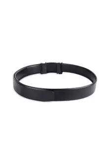 WINSOME DEAL Men Textured Slider Buckle Formal Belt