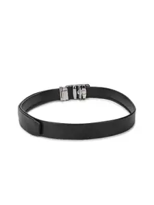 WINSOME DEAL Men Textured Slider Buckle Formal Belt
