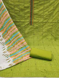 Peachmode Geometric Printed Sequinned Pure Cotton Unstitched Dress Material