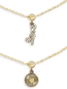 fabula Stainless Steel Love & Heart Shape Charm Anklet