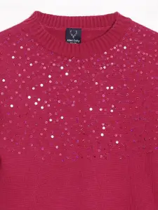 Allen Solly Junior Girls Embroidered Pullover with Embellished Detail