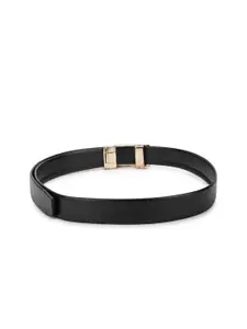 WINSOME DEAL Men Textured Slider Buckle Formal Belt