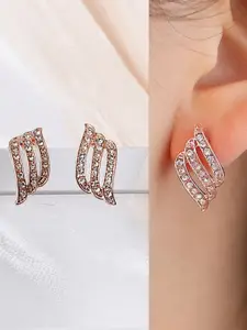 Jewels Galaxy Rose Gold-Plated Contemporary Studs