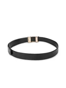 WINSOME DEAL Men Textured Slider Buckle Formal Belt