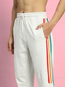 WEARDUDS  Men Striped Relaxed-Fit Joggers