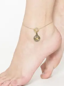 fabula Heart Shape Charm Single Anklet