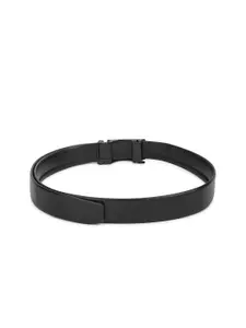 WINSOME DEAL Men Textured Slider Buckle Casual Belt