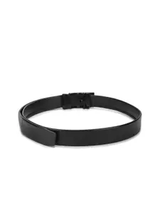 WINSOME DEAL Men Textured Slider Buckle Formal Belt