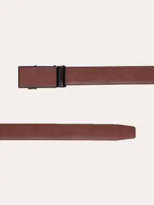 WINSOME DEAL Men Textured Slider Buckle Formal Belt