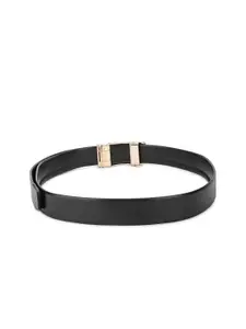 WINSOME DEAL Men Textured Slider Buckle Casual Belt