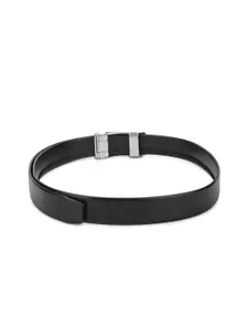 WINSOME DEAL Men Textured Slider Buckle Formal Belt