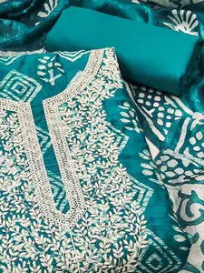 Peachmode Floral Embroidered Sequinned Pure Cotton Unstitched Dress Material