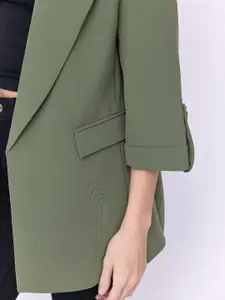 COVER STORY Peaked Lapel Collar Front Open Casual Blazer