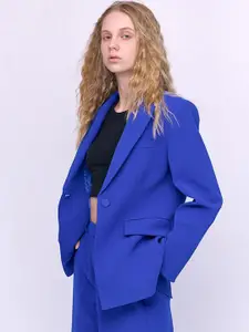 COVER STORY Peaked Lapel Collar Single Breasted Casual Blazer