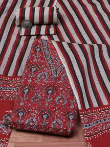 Biba Floral Printed Pure Cotton Unstitched Dress Material