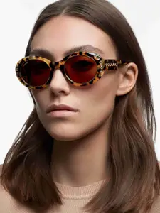 SWAROVSKI Women Round Sunglasses with UV Protected Lens 5625304